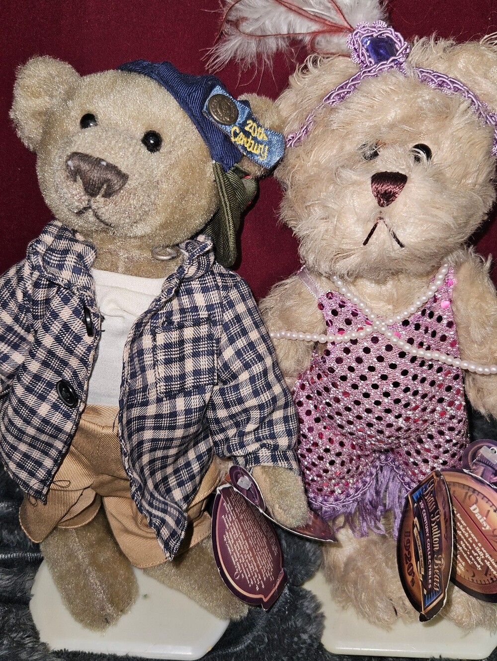 Vintage Brass Button Bears (2)